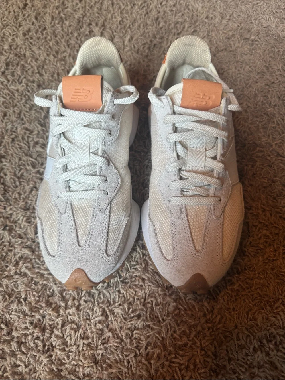 Women's New Balance Neutral White & Tan Accent Lifestyle Sneakers